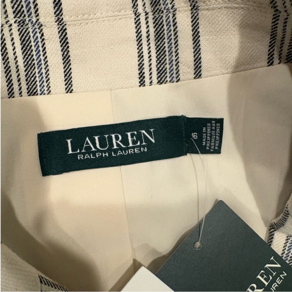 Ralph Lauren Cream and Blue Striped Blazer - Picture 6 of 7